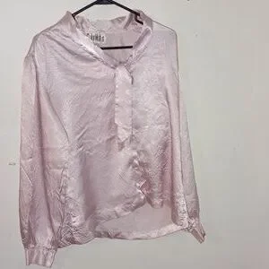 Colormates | Tops | Colormates Silk Light Purple Button Up Tie Knot ...